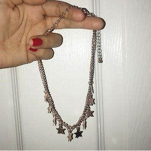 Rose gold star choker necklace